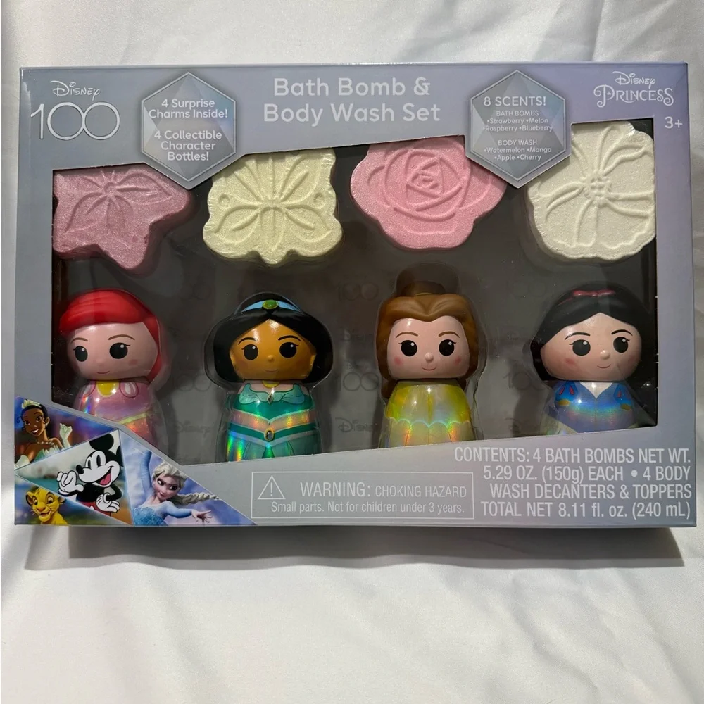 Disney Princess Bath Bomb & Body Wash 8 Piece Set New In Box